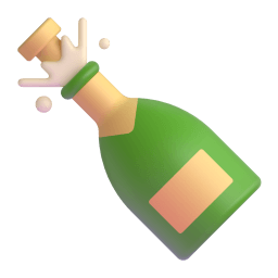 bottle with popping cork Discord emoji PNG