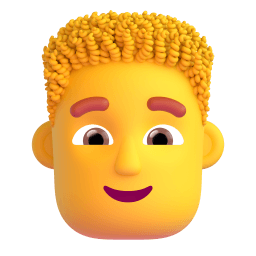 man: curly hair Discord emoji PNG