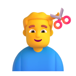 man getting haircut Discord emoji PNG