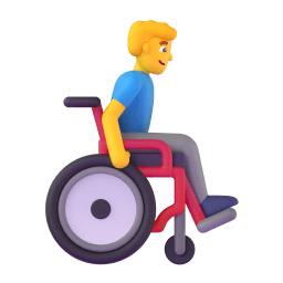 man in manual wheelchair facing right Discord emoji PNG