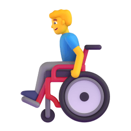 man in manual wheelchair Discord emoji PNG