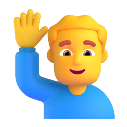 man raising hand Discord emoji PNG