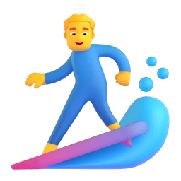 man surfing Discord emoji PNG