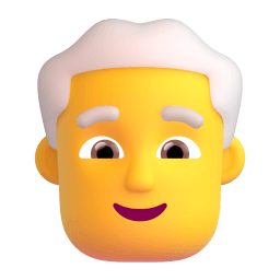 man: white hair Discord emoji PNG