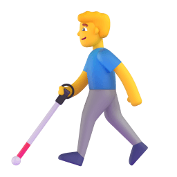 man with white cane Discord emoji PNG
