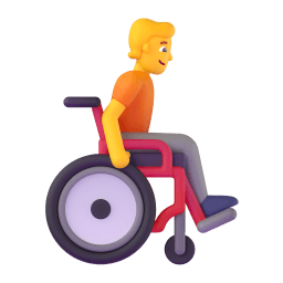 person in manual wheelchair facing right Discord emoji PNG
