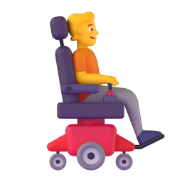 person in motorized wheelchair facing right Discord emoji PNG
