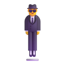 person in suit levitating Discord emoji PNG
