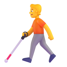 person with white cane Discord emoji PNG