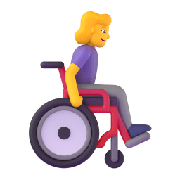 woman in manual wheelchair facing right Discord emoji PNG