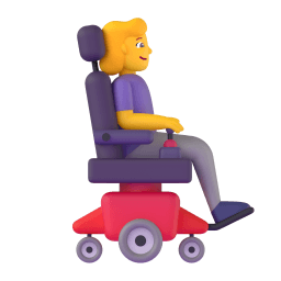 woman in motorized wheelchair facing right Discord emoji PNG