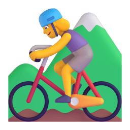 woman mountain biking Discord emoji PNG