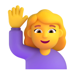 woman raising hand Discord emoji PNG