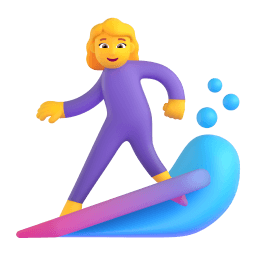 woman surfing Discord emoji PNG