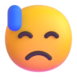downcast face with sweat Discord emoji PNG