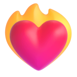 heart on fire Discord emoji PNG