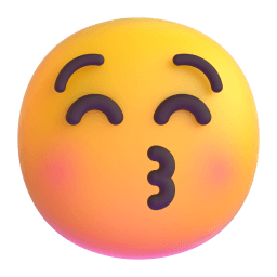 kissing face with closed eyes Discord emoji PNG