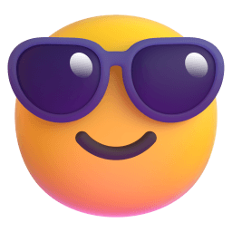 smiling face with sunglasses Discord emoji PNG