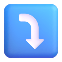 right arrow curving down Discord emoji PNG