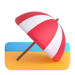 beach with umbrella Discord emoji PNG