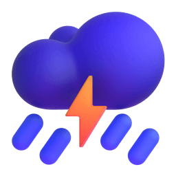 cloud with lightning and rain Discord emoji PNG