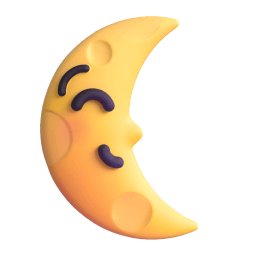 last quarter moon face Discord emoji PNG