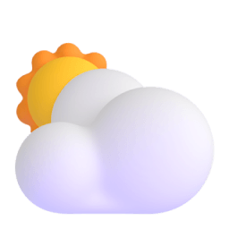 sun behind large cloud Discord emoji PNG