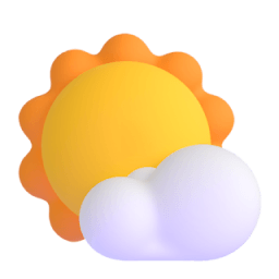 sun behind small cloud Discord emoji PNG